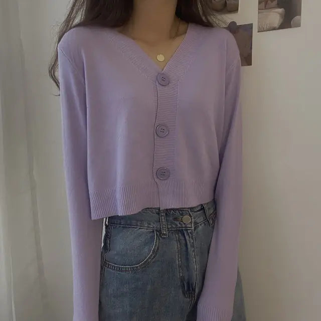 Women's Solid Long Sleeve Knit Jacket for Fall/Winter