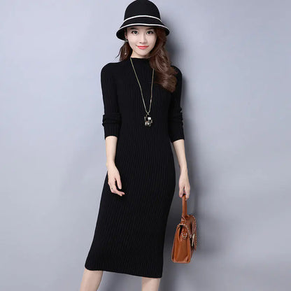 Thick Knit Long Sleeve Dress for Fall/Winter