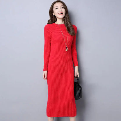 Thick Knit Long Sleeve Dress for Fall/Winter