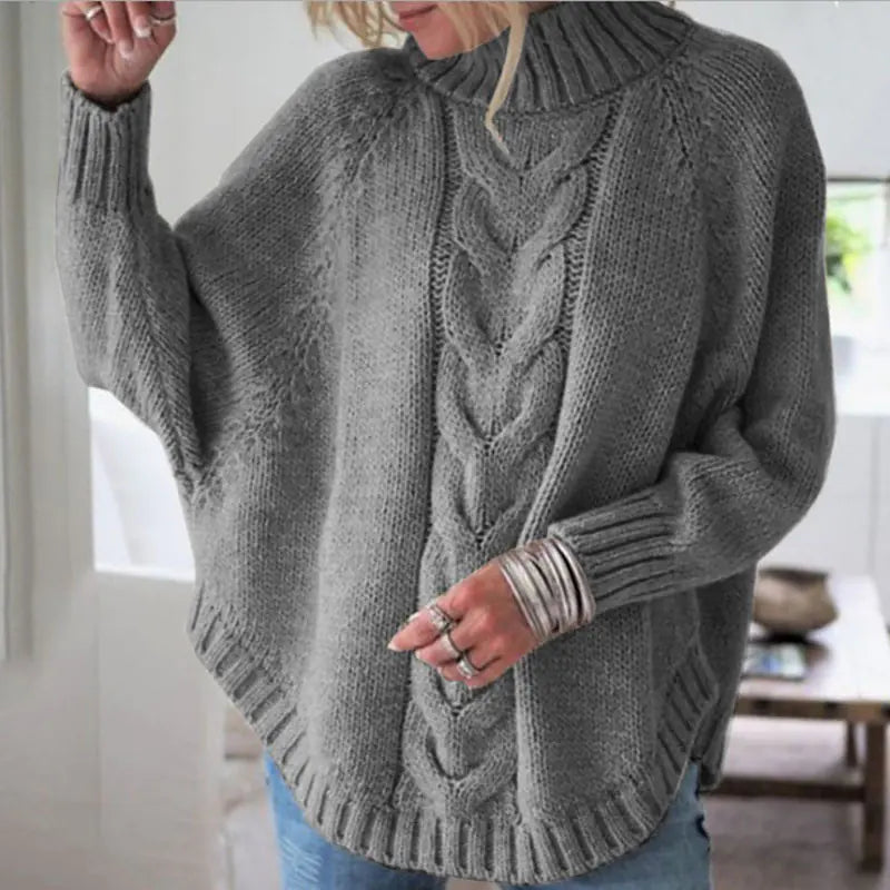 Loose Batwing Sleeve Knit Sweater for Women