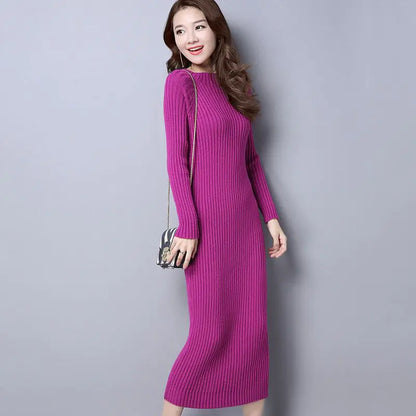 Thick Knit Long Sleeve Dress for Fall/Winter