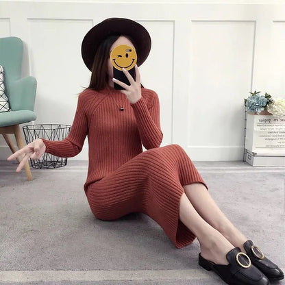 Thick Knit Long Sleeve Dress for Fall/Winter