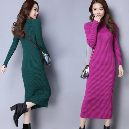 Thick Knit Long Sleeve Dress for Fall/Winter