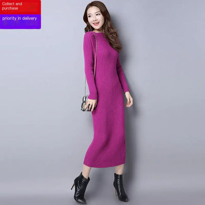 Thick Knit Long Sleeve Dress for Fall/Winter