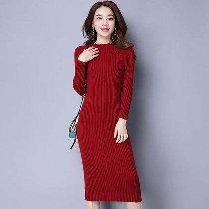 Thick Knit Long Sleeve Dress for Fall/Winter