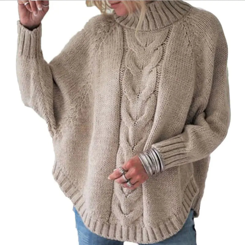 Loose Batwing Sleeve Knit Sweater for Women